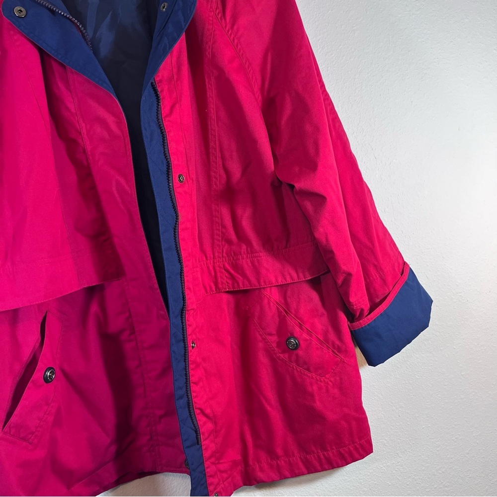 Vintage Pacific Trail Raincoat jacket L magenta blue colorblock windbreaker 90’s - Picture 5 of 10